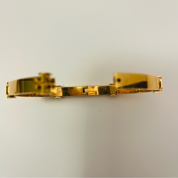 Tory Burch- Miller Logo Hinged Bangle Bracelet available in silver or gold - Picture 5 of 10